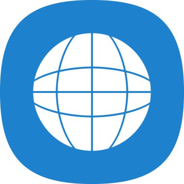 küresel dünya düz simgesi, vektör illüstrasyonu