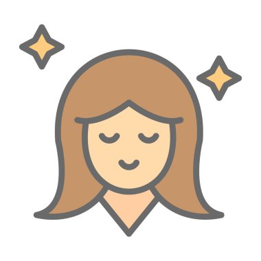 kadın avatar simgesi, vektör illüstrasyonu 