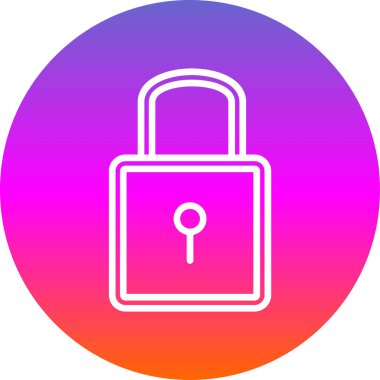 Düz simge, vektör resimlemesini kilitle  