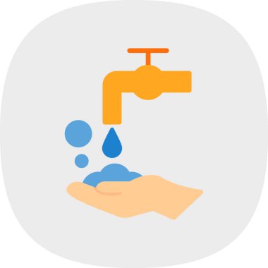 Su musluğu ikonu vektör illüstrasyonu