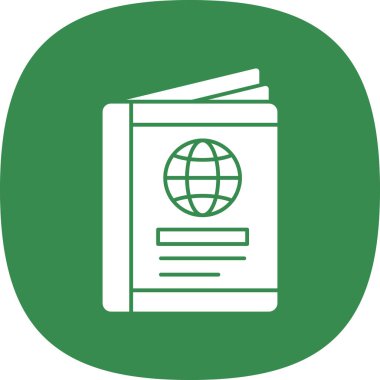 Pasaport web simgesi vektör illüstrasyonu