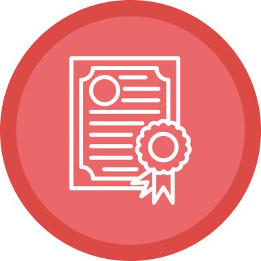 Diploma yassı simgesi, vektör illüstrasyonu