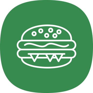 Hamburger ikonu vektör illüstrasyonu