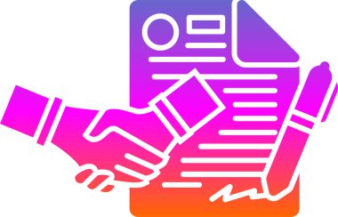 sözleşme simgesi, tokalaşma, vektör illüstrasyonu