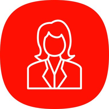 Genç kadın simgesi, vektör illüstrasyonu