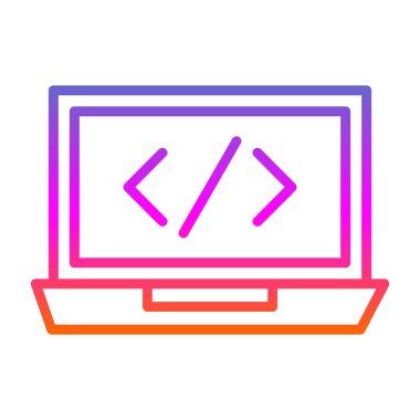 Kodlama simgesinin vektör illüstrasyonu 