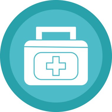 İlk yardım çantası simgesi, basit vektör illüstrasyonu