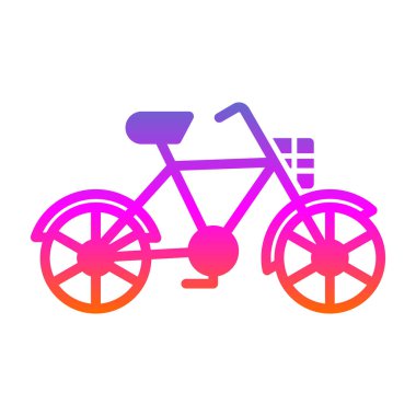 bisiklet düz simgesi, vektör illüstrasyonu