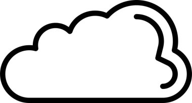 Basit Bulutlu hava simgesi, vektör illüstrasyonu