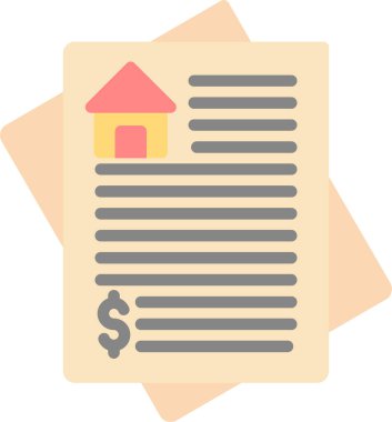 İpotek belgesi düz simgesi, vektör illüstrasyonu