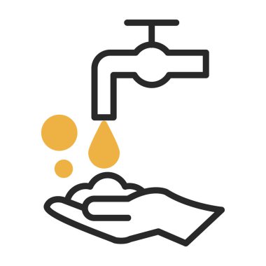 Musluk suyu vektör simgesi olan musluk. Mobil ve web tasarımı için doldurulmuş çizgi çizelgesi.