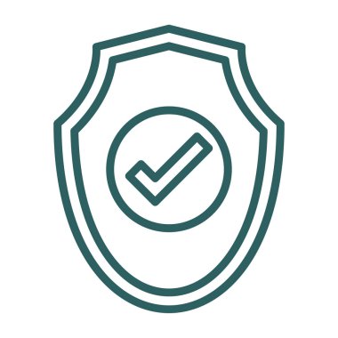 kalkan vektör çizgisi simgesi, ana hatlı vektör çizimi, doğrusal pictogram