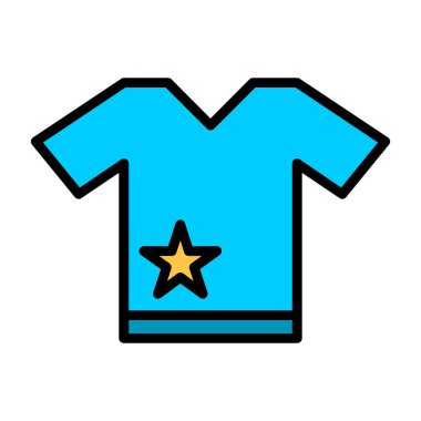 Bir t-shirt simgesinin vektör illüstrasyonu 