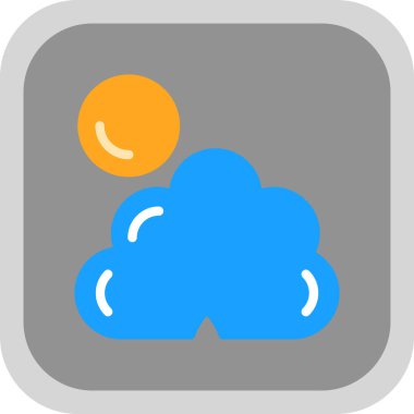 Basit Bulutlu hava simgesi, vektör illüstrasyonu