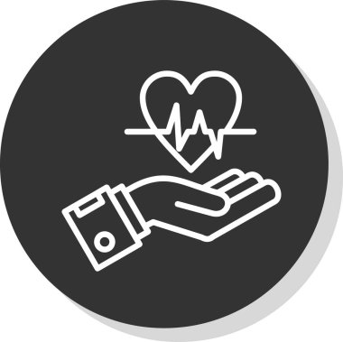 Kalp ikonu vektör illüstrasyonu