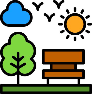 Doğa. Web simgesi vektör illüstrasyonu