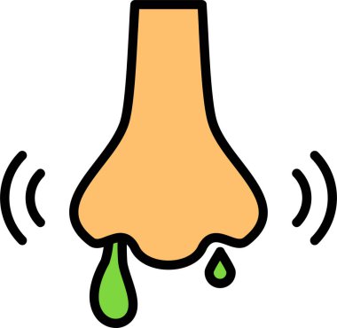 Yeşil ve sarı burunlu bir karikatür vektörü..