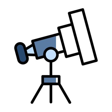 Teleskop. Web simgesi basit illüstrasyon