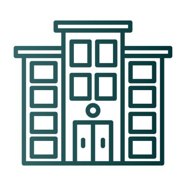 Belediye binası düz ikon vektör illüstrasyonu