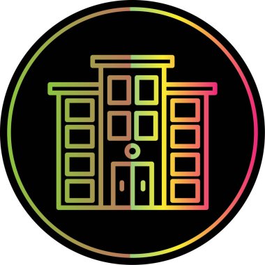 Belediye binası düz ikon vektör illüstrasyonu