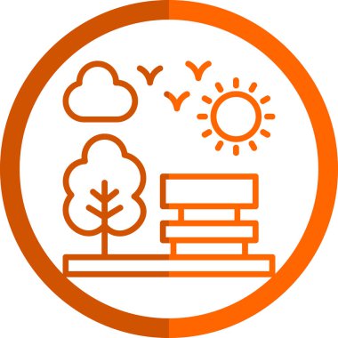 Doğadaki bir ağacın vektör illüstrasyonu