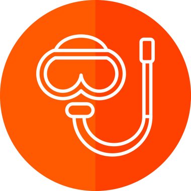 Şnorkelleme simgesi, vektör illüstrasyonu 