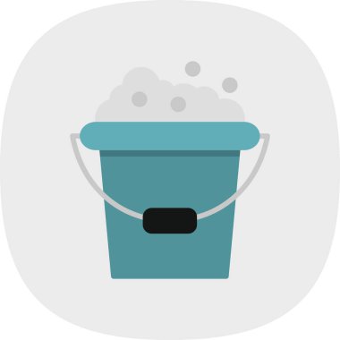 Köpük ağ simgesi olan kova, basit vektör illüstrasyonu