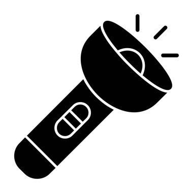 Flashlight düz simgesi, vektör illüstrasyon tasarımı