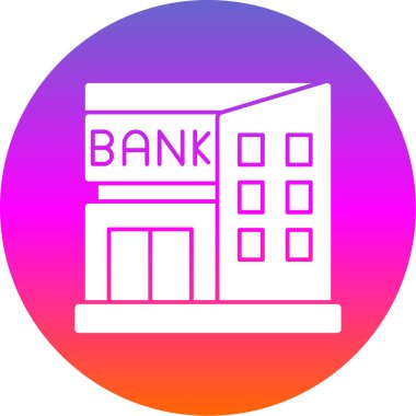 Banka binası ikonu. düz tasarım illüstrasyon. 