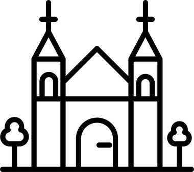 Bir kilise ikonu, katedral kulesinin vektör çizimi 