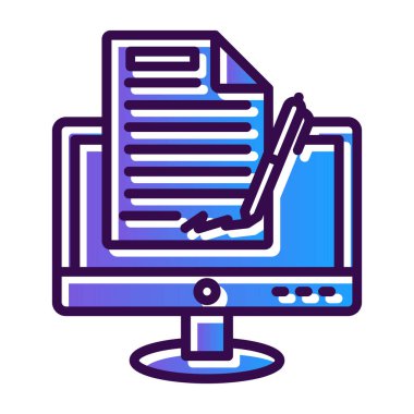 Dijital imza simgesi, vektör illüstrasyonu 