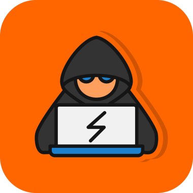 Dizüstü bilgisayar vektör illüstrasyonlu hacker