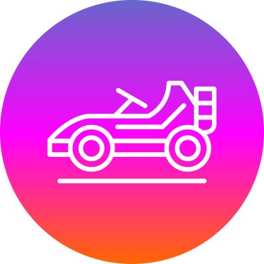 Go cart simgesi vektör illüstrasyonu