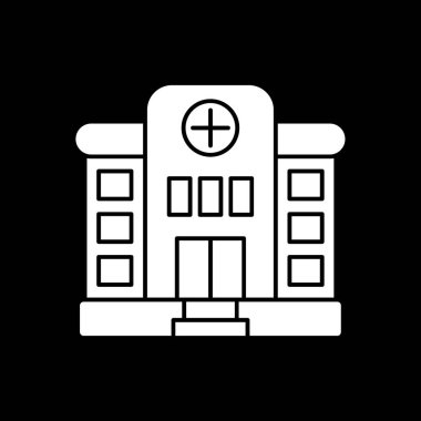 Hastane binası ikon vektör illüstrasyonu 