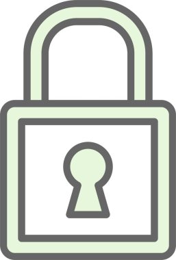 Asma kilit simgesi. web tasarımı için güvenlik kilidi simgesinin karikatür çizimi