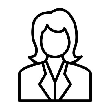 Kadın avatar simgesi, vektör illüstrasyonu 