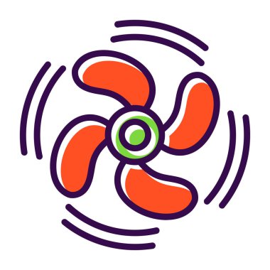 Pervane düz simgesi, vektör çizim