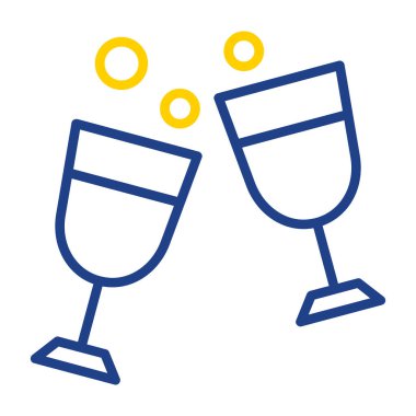 - Şampanya. Web simgesi basit illüstrasyon