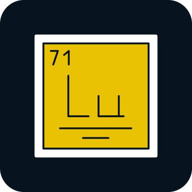 Lutetium simgesinin vektör illüstrasyonu 