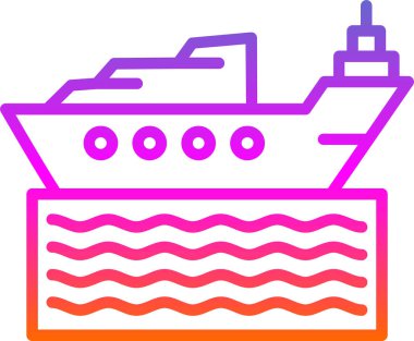 Gemi simgesi vektör illüstrasyonu 