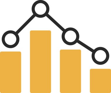 Doldurulmuş dış hatlar biçiminde bar grafik simgesi