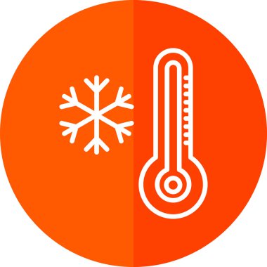 soğuk sıcaklık vektör çizgisi simgesi dekoru