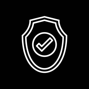 Onay işareti simgesi, vektör çizim kalkan