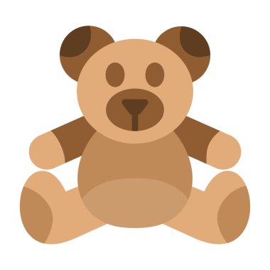 Ayı oyuncağı simgesi, düz stil