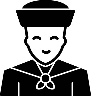 Denizci. Web simgesi basit illüstrasyon