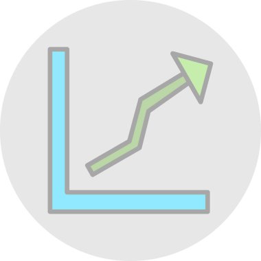 Diyagram vektör renk çizgisi simgesi 