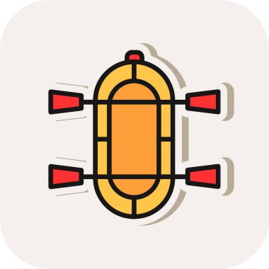 Rafting simgesinin vektör illüstrasyonu 