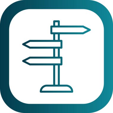 Yön, işaret direği simgesi. Basit vektör illüstrasyonu