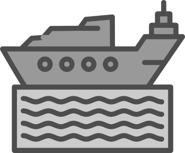 Gemi simgesi vektör illüstrasyonu 