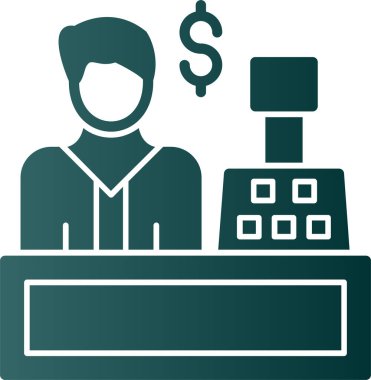 Düz kasiyer. Web simgesi basit illüstrasyon